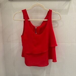Red Sleeveless Layered Top